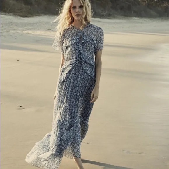Doen Dresses & Skirts - Doen Antoinette Dress - Blue Prairie Paisley